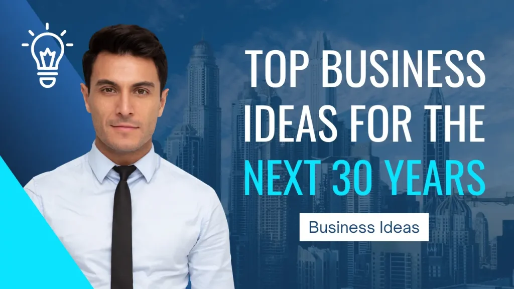 Entrepreneur planning future-focused business ideas using a laptop, digital charts, and innovative startup concepts.