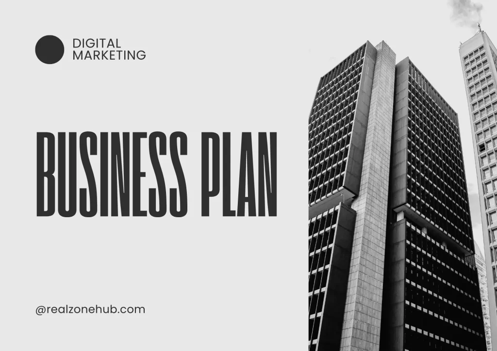 Entrepreneur creating a business plan with financial goals, marketing strategy, and growth planning